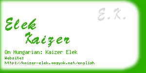 elek kaizer business card